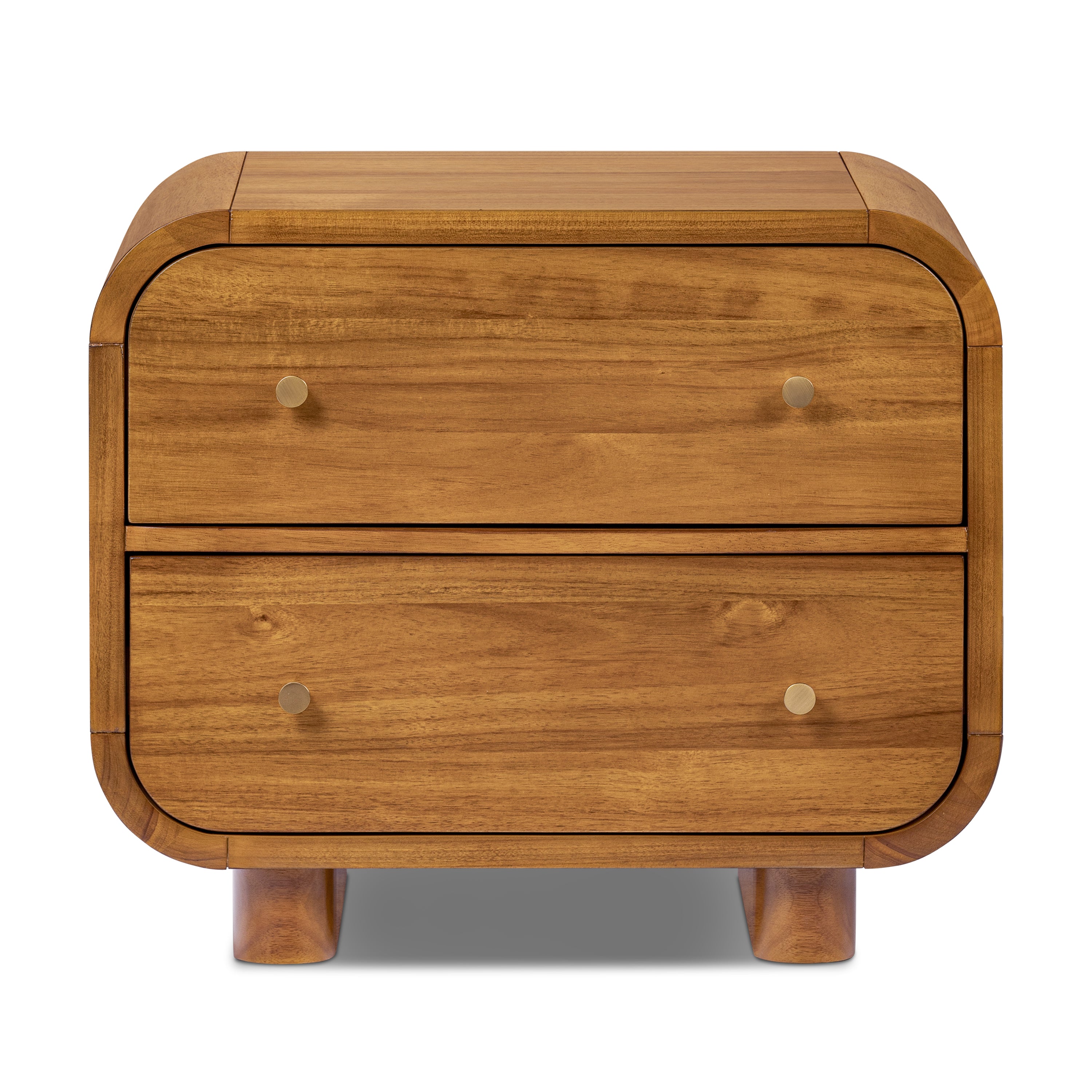 Mid-Century Modern Light Brown Nightstand for Bedroom