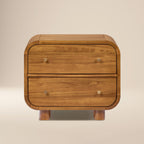 Table de chevet moderne milieu de siècle marron clair pour chambre à coucher