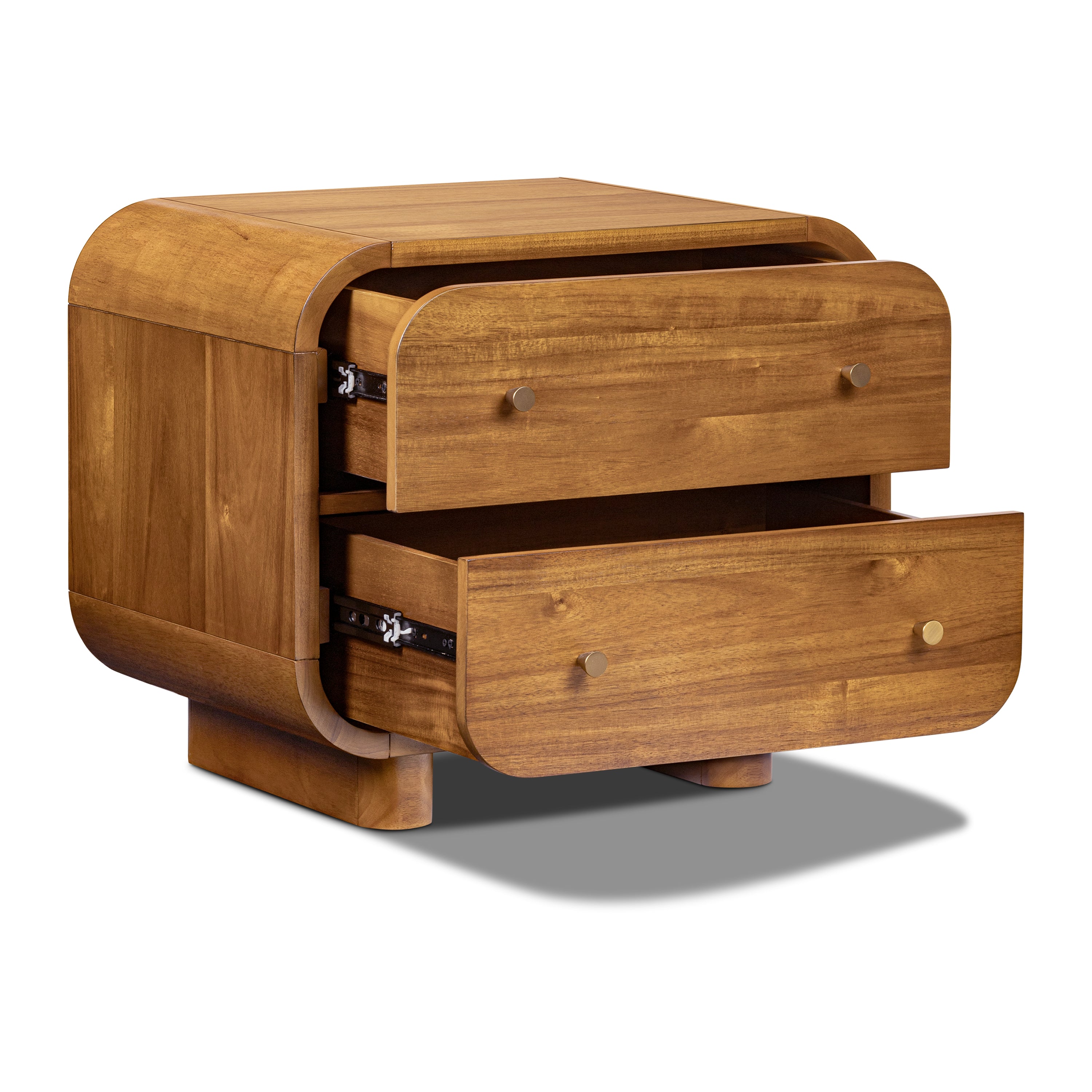 Mid-Century Modern Light Brown Nightstand for Bedroom