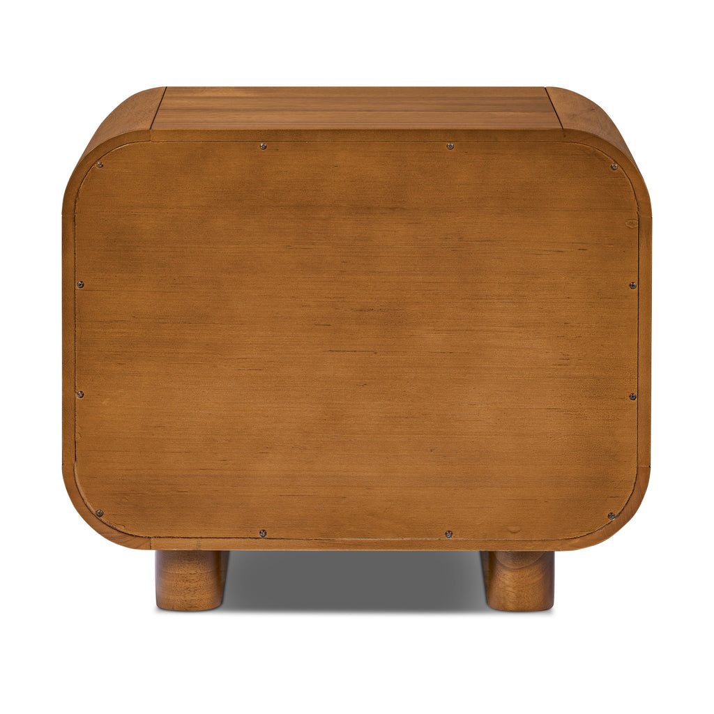 Mid-Century Modern Light Brown Nightstand for Bedroom