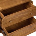 Table de chevet moderne milieu de siècle marron clair pour chambre à coucher