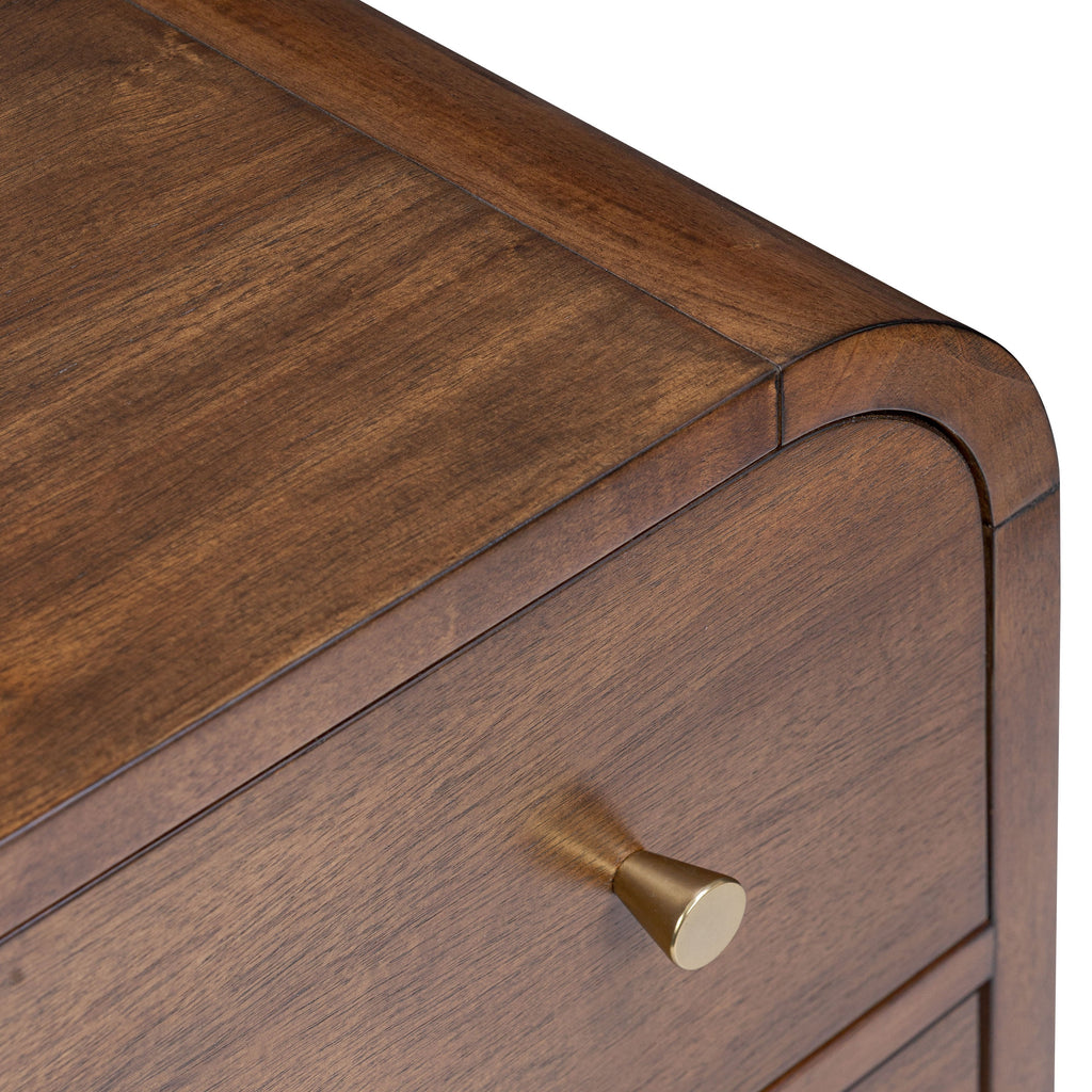 Mid-Century Modern Walnut Walnut Wood Nightstand for Bedroom