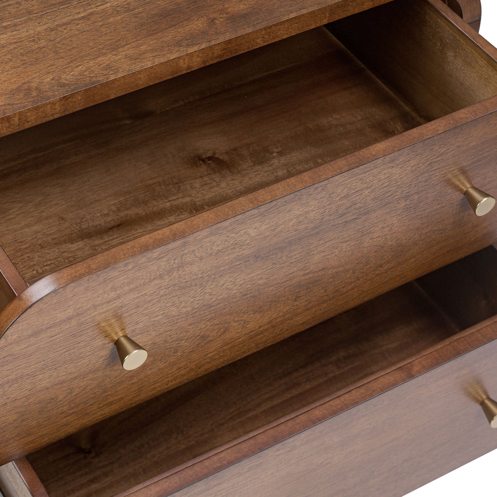 Mid-Century Modern Walnut Walnut Wood Nightstand for Bedroom