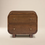 Table de chevet en noyer Mid-Century Modern pour chambre à coucher