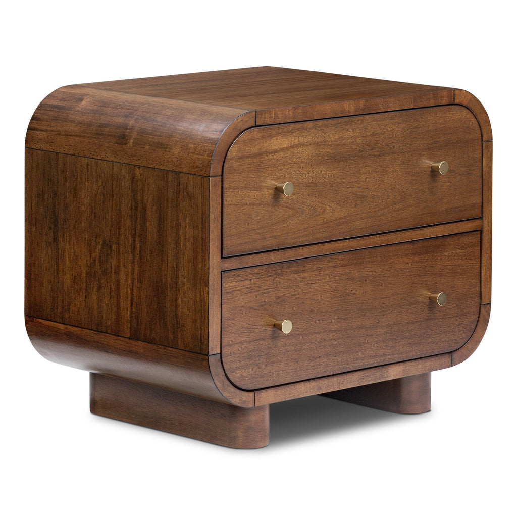 Mid-Century Modern Walnut Walnut Wood Nightstand for Bedroom