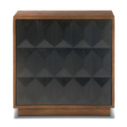 Table de chevet noire moderne avec cadre en bois séché au four pour chambre à coucher