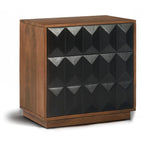 Table de chevet noire moderne avec cadre en bois séché au four pour chambre à coucher