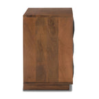 Table de chevet noire moderne avec cadre en bois séché au four pour chambre à coucher