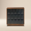 Modern Black Nightstand with Kiln-Dried Wood Frame for Bedroom