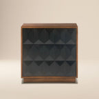 Table de chevet noire moderne avec cadre en bois séché au four pour chambre à coucher