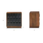 Table de chevet noire moderne avec cadre en bois séché au four pour chambre à coucher