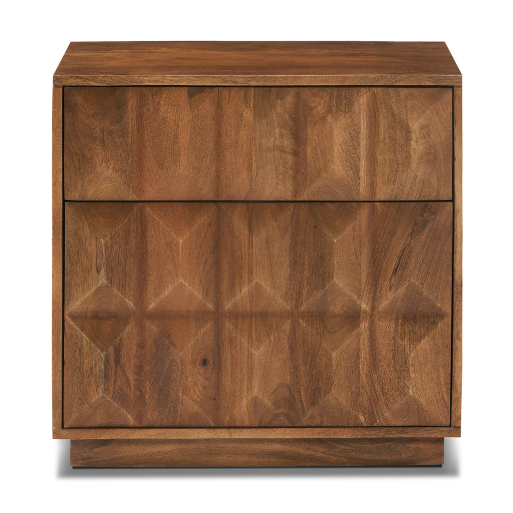 Modern English Walnut Walnut Wood Nightstand with Kiln-Dried Wood