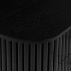 Table de chevet noire moderne avec cadre en chêne massif pour chambre à coucher