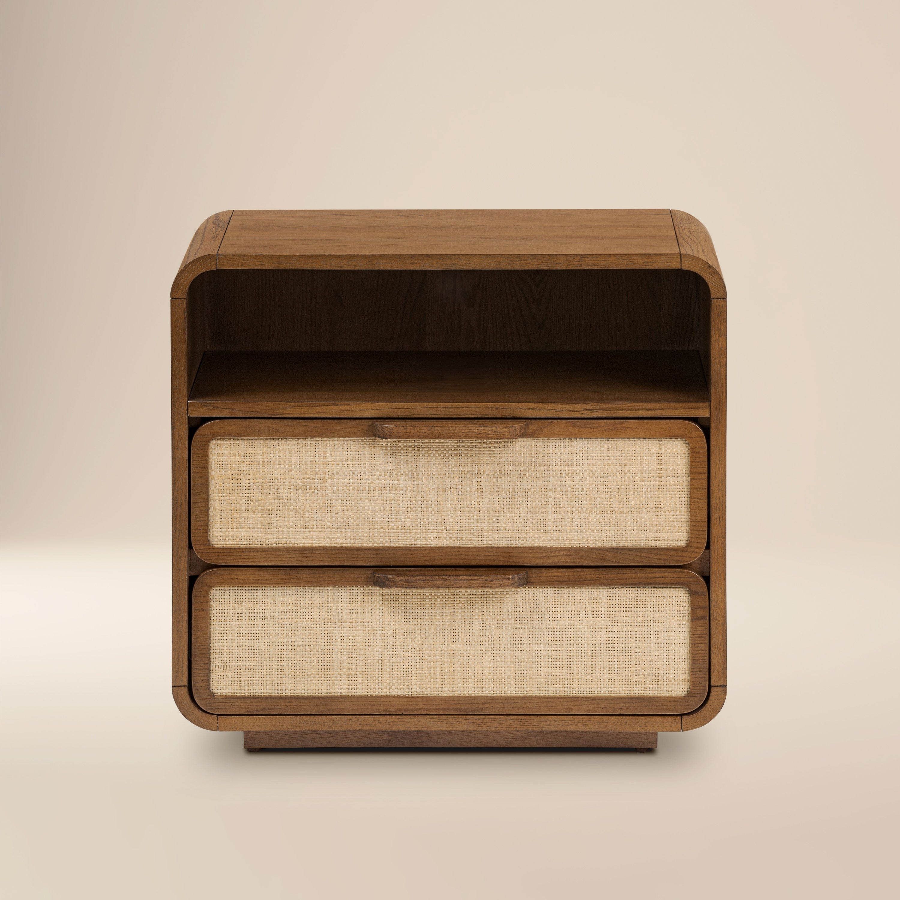 Modern Reposado Oak Oak Wood Nightstand for Bedroom