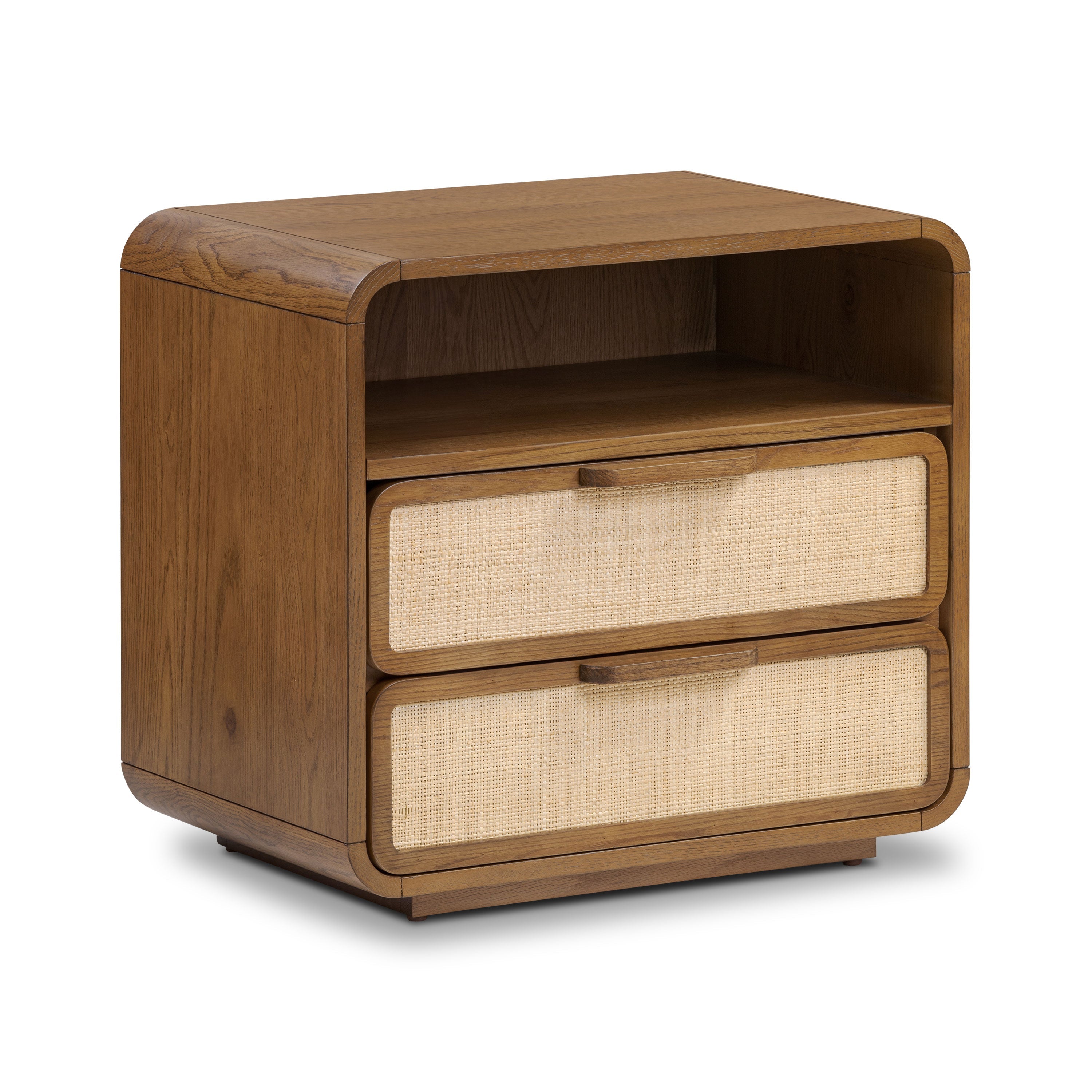 Modern Reposado Oak Oak Wood Nightstand for Bedroom