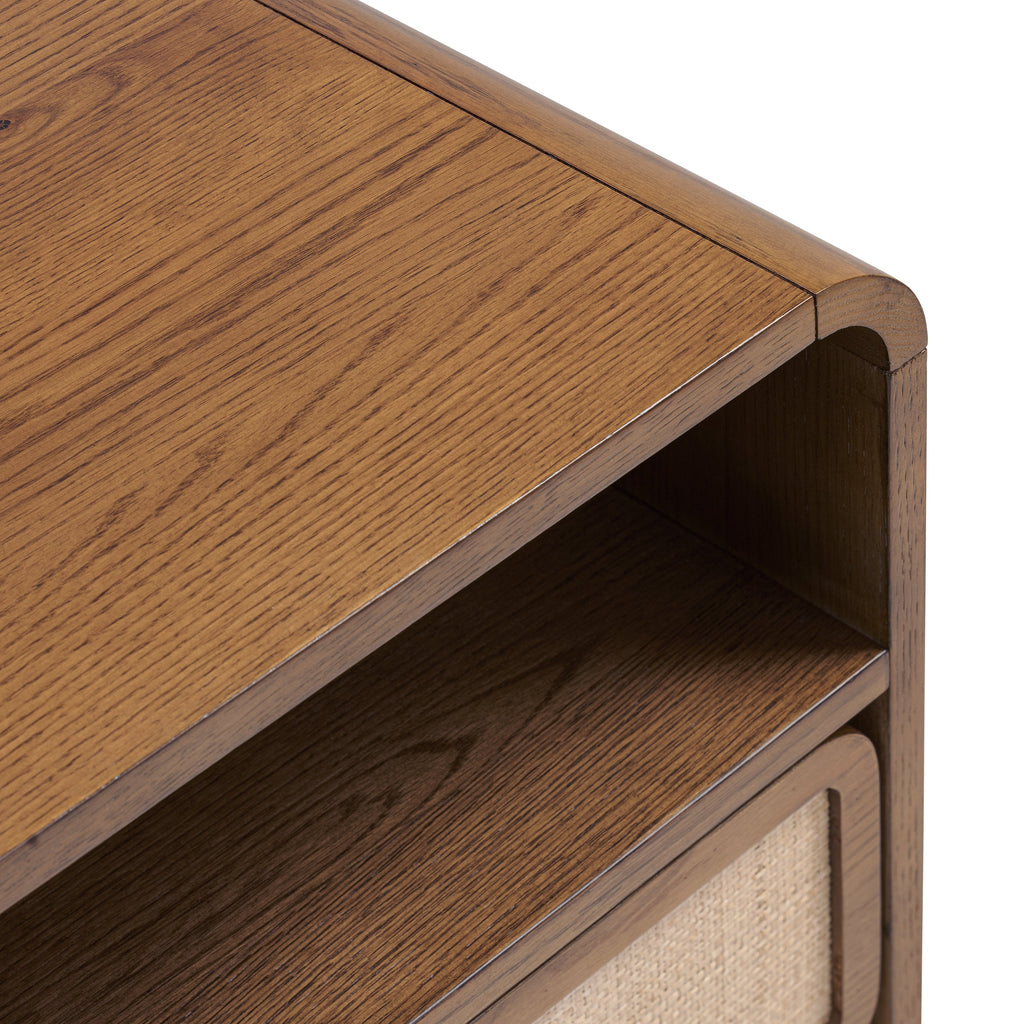 Modern Reposado Oak Oak Wood Nightstand for Bedroom