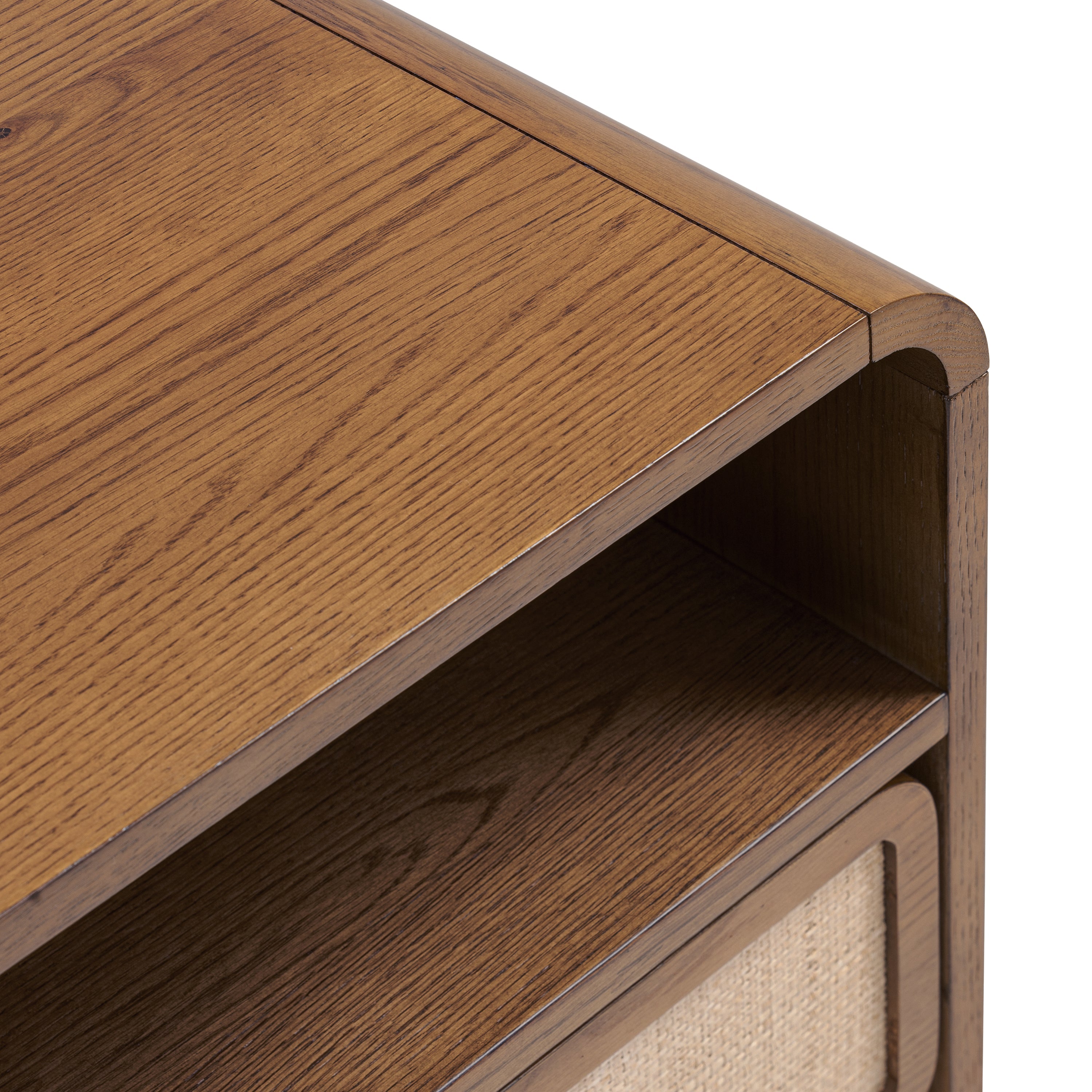 Modern Reposado Oak Oak Wood Nightstand for Bedroom