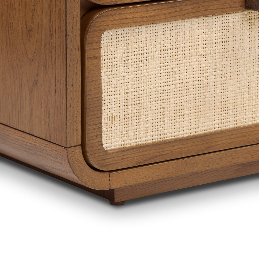 Modern Reposado Oak Oak Wood Nightstand for Bedroom