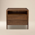 Modern Walnut Walnut Wood Nightstand with Solid Walnut Frame
