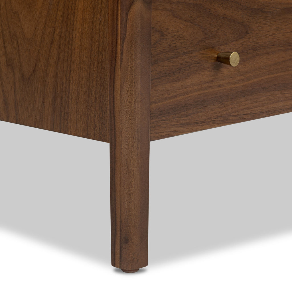 Modern Walnut Walnut Wood Nightstand with Solid Walnut Frame