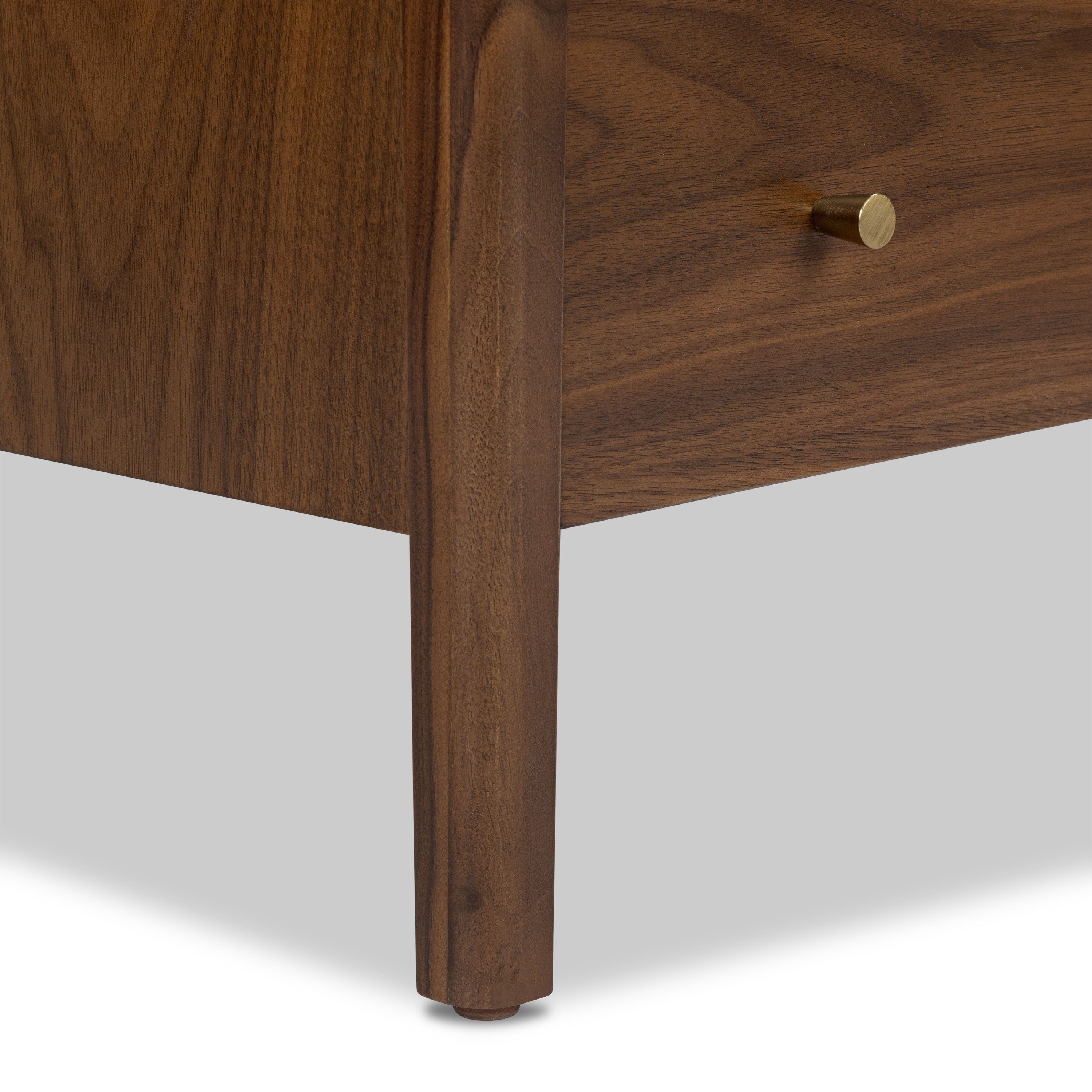 Modern Walnut Walnut Wood Nightstand with Solid Walnut Frame