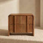 Table de chevet moderne en bois de noyer séché au four