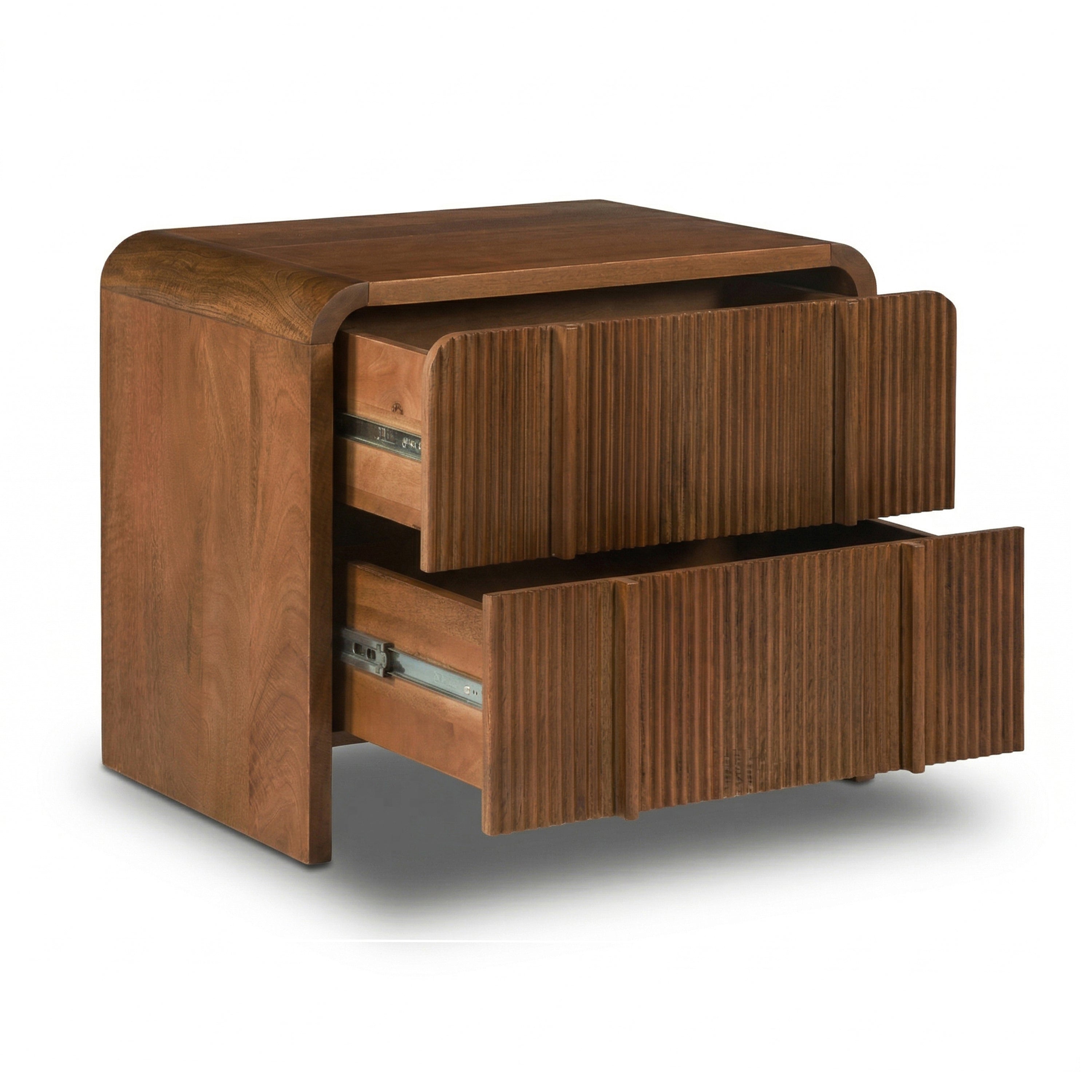 Modern English Walnut Walnut Wood Nightstand with Kiln-Dried Wood