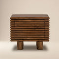 Modern Walnut Walnut Wood Nightstand with Kiln-Dried Wood Frame
