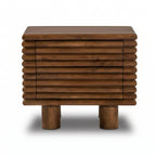 Table de chevet moderne en noyer avec cadre en bois séché au four