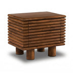 Table de chevet moderne en noyer avec cadre en bois séché au four
