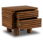 Table de chevet moderne en noyer avec cadre en bois séché au four