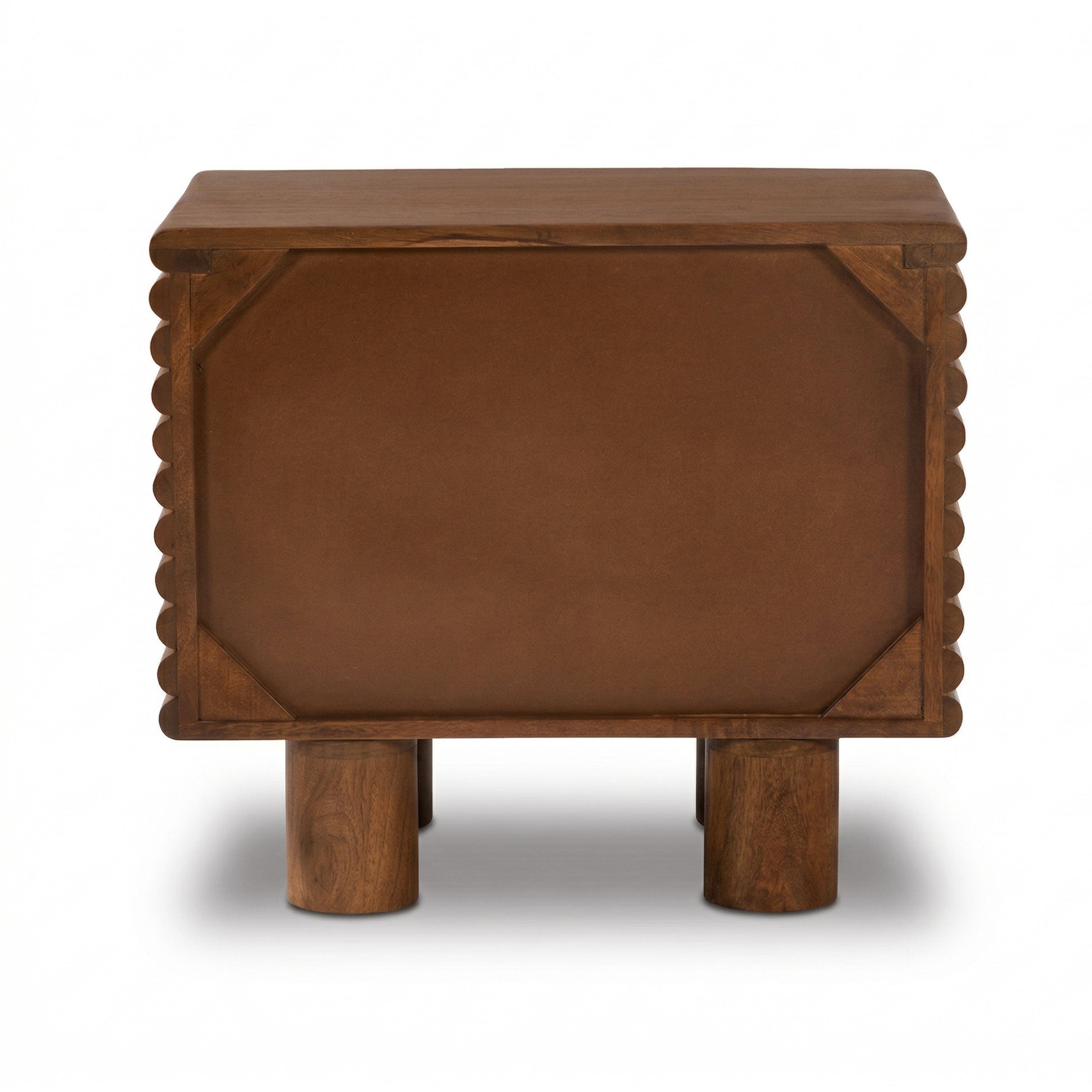 Modern Walnut Walnut Wood Nightstand with Kiln-Dried Wood Frame