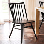 Chaise de salle à manger noire moderne avec cadre en bois séché au four pour la salle à manger