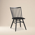 Chaise de salle à manger noire moderne avec cadre en bois séché au four pour la salle à manger