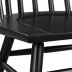 Chaise de salle à manger noire moderne avec cadre en bois séché au four pour la salle à manger