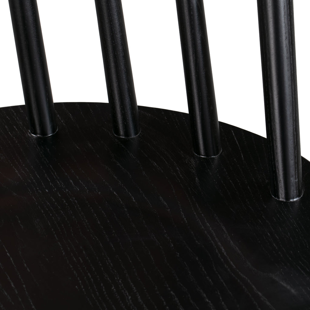 Modern Black Dining Chair with Kiln-Dried Wood Frame for Dining Room