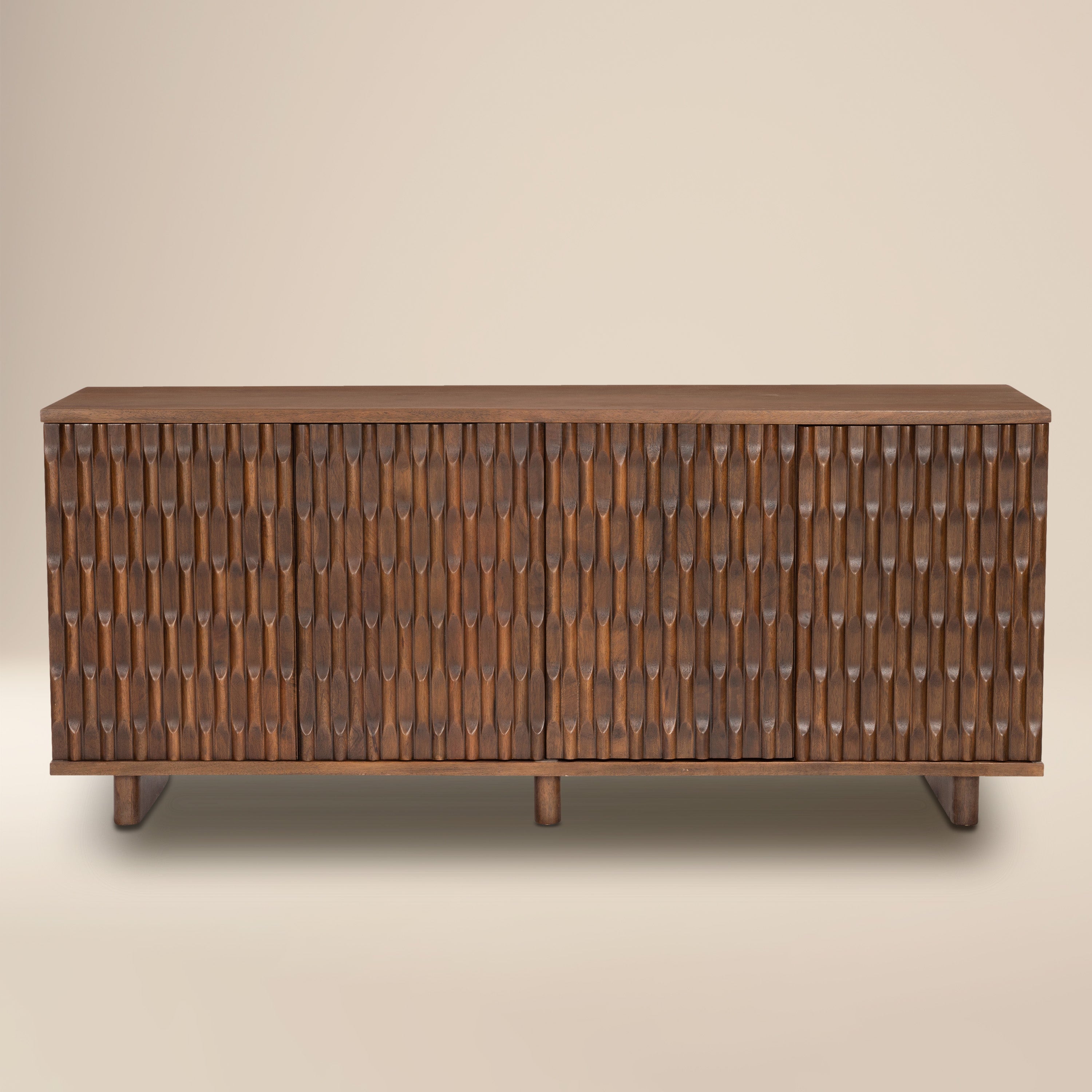 Modern English Walnut Walnut Wood Sideboard with Kiln-Dried Wood Frame