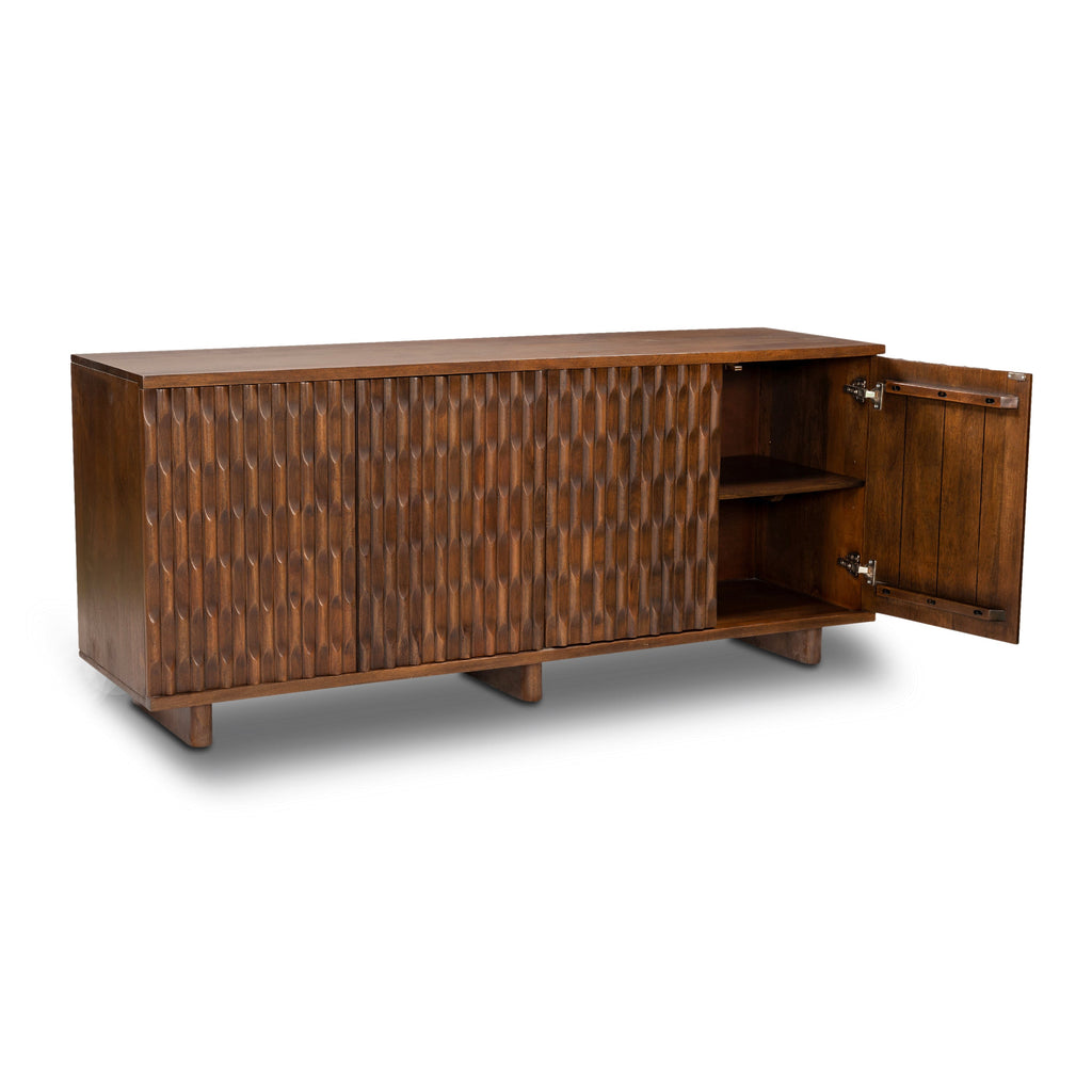 Modern English Walnut Walnut Wood Sideboard with Kiln-Dried Wood Frame
