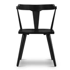 Chaise de salle à manger moderne du milieu du siècle noire avec cadre en chêne massif