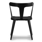Chaise de salle à manger moderne du milieu du siècle noire avec cadre en chêne massif