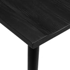 Chaise de salle à manger moderne du milieu du siècle noire avec cadre en chêne massif