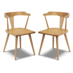 Chaise de salle à manger en chêne massif Mid-Century Modern