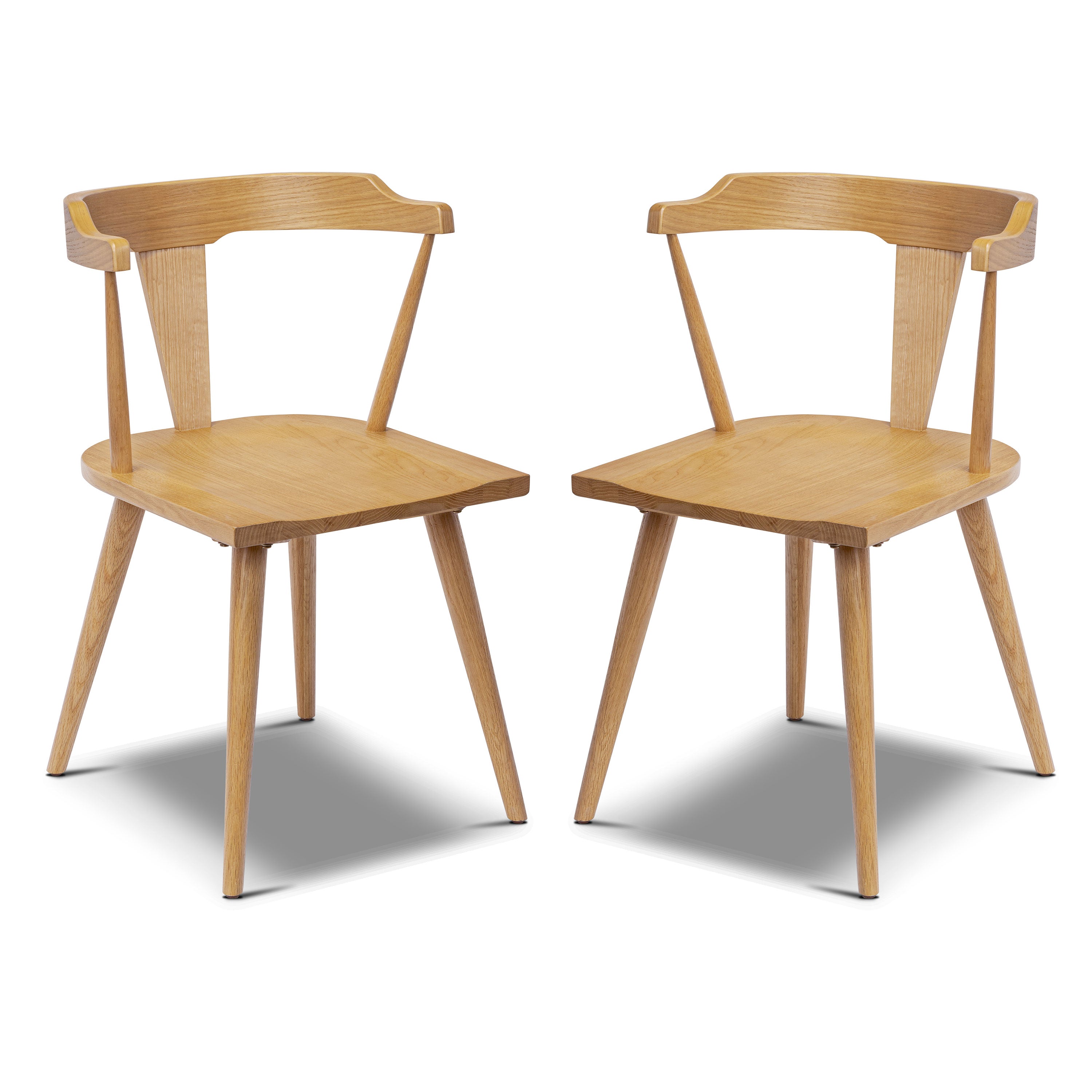 Mid-Century Modern Oak Oak Wood Dining Chair with Solid Oak Frame