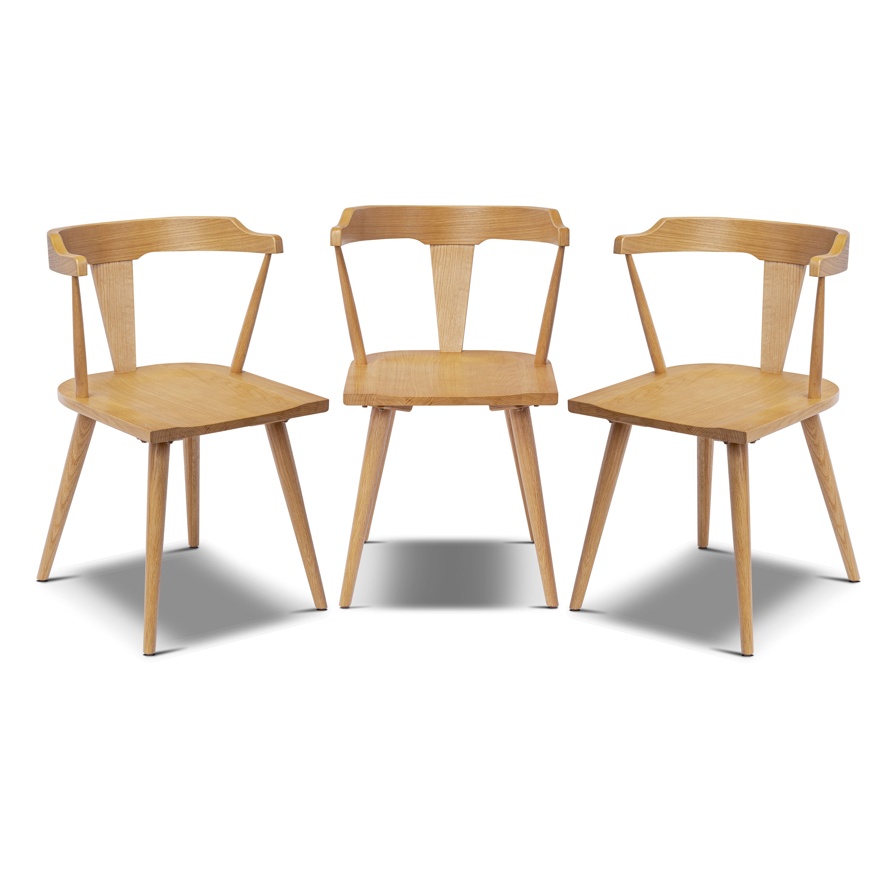 Mid-Century Modern Oak Oak Wood Dining Chair with Solid Oak Frame