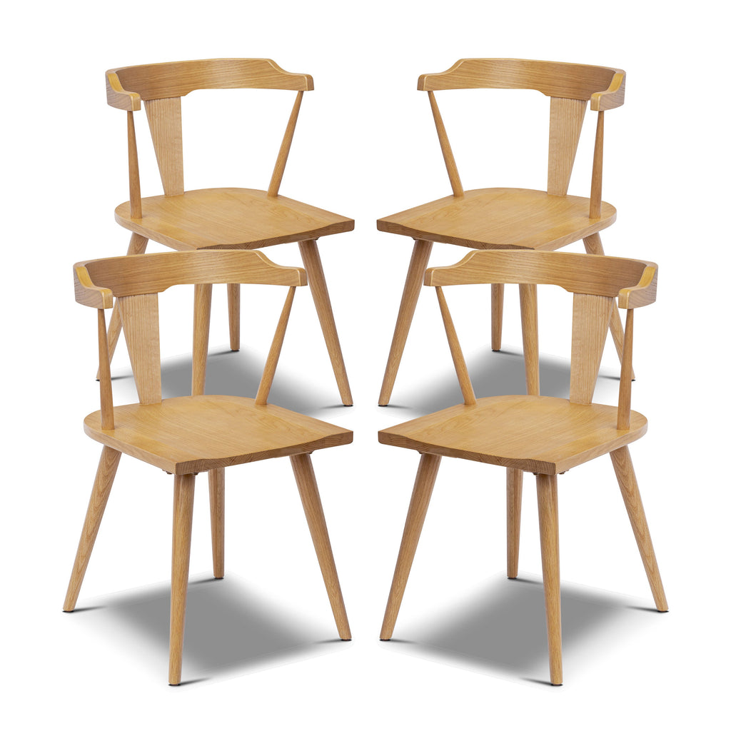 Mid-Century Modern Oak Oak Wood Dining Chair with Solid Oak Frame