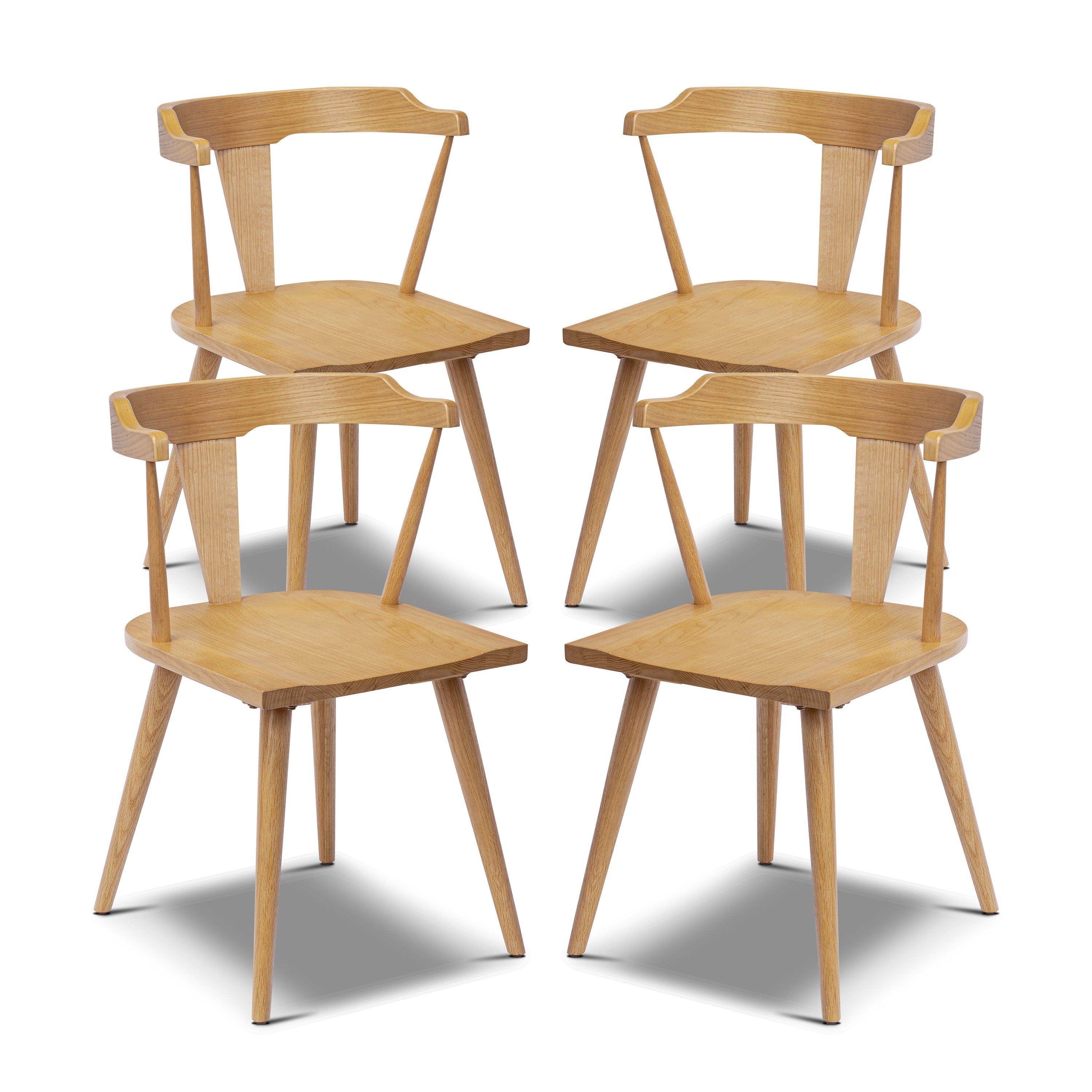 Mid-Century Modern Oak Oak Wood Dining Chair with Solid Oak Frame
