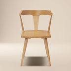 Chaise de salle à manger en chêne massif Mid-Century Modern
