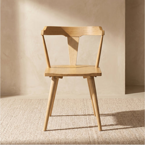 Chaise de salle à manger en chêne massif Mid-Century Modern