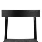 Chaise de salle à manger noire ébène Mid-Century Modern avec cadre en chêne massif