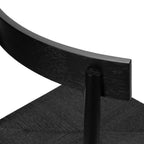 Chaise de salle à manger noire ébène Mid-Century Modern avec cadre en chêne massif
